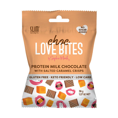 Slim Secrets Choc Love Bites Protein Milk Chocolate with Salted Caramel Crisps 36g