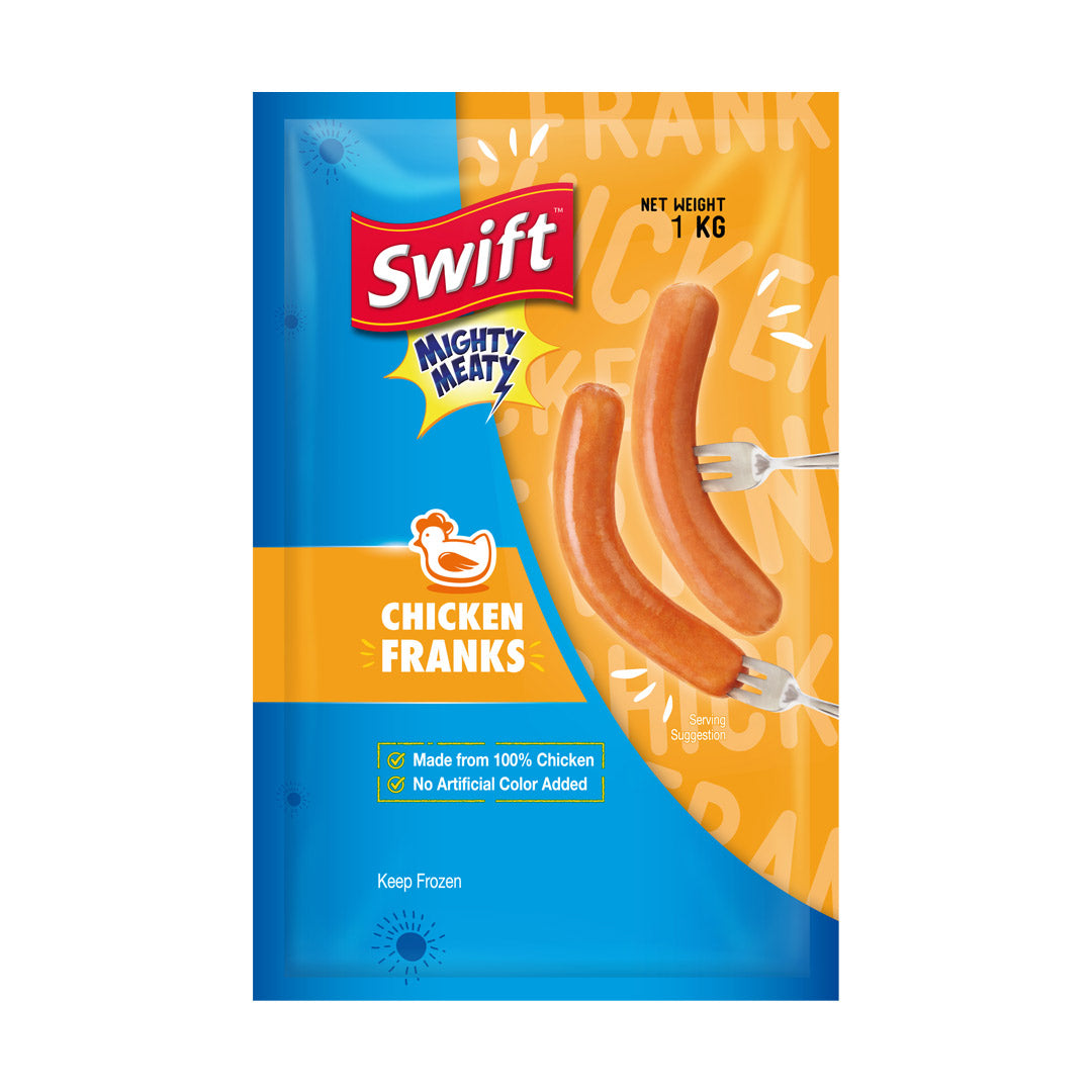 Swift Mighty Meaty Chicken Franks Classic Regular 1kg