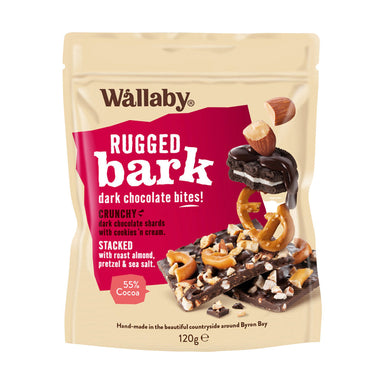 Wallaby Rugged Bark Dark Chocolate with Cookies 'N Cream 120g